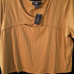 Ashley Stewart Golden Yellow Crop Top